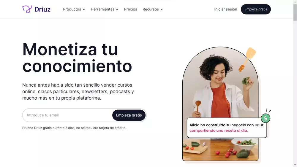 Web de inicio de Driuz