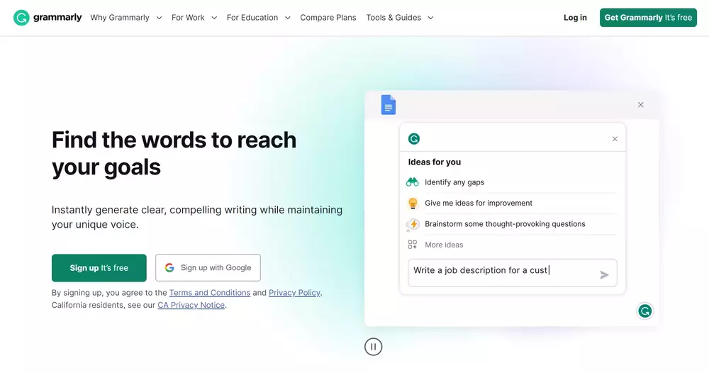 Captura de Grammarly