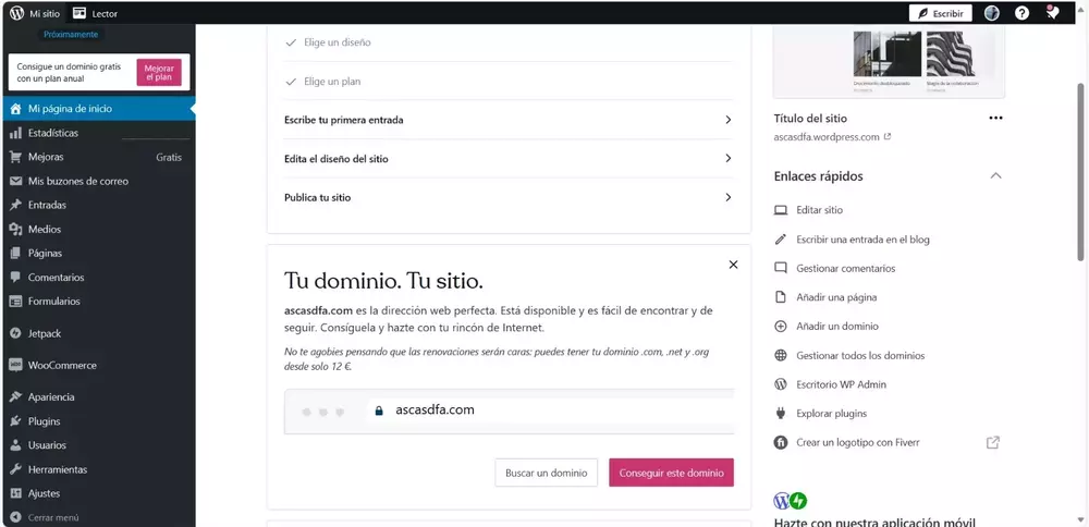 Captura de WordPress