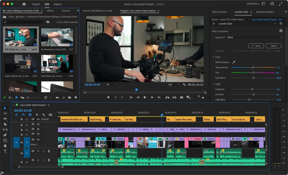 captura de Adobe premiere