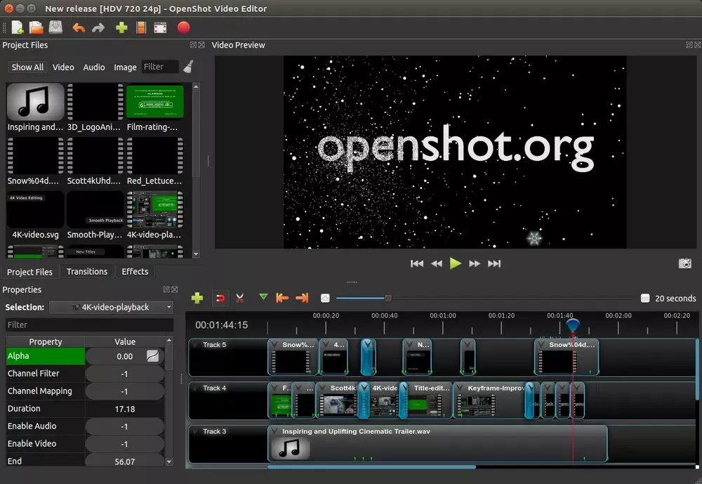 Captura de OpenShot